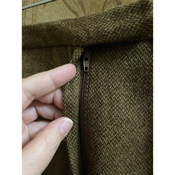 Lauren Ralph Lauren Vintage Lambswool Brown Pencil Skirt Size 6 Tweed Brown Zip - Picture 5 of 8
